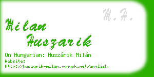 milan huszarik business card